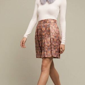 Anthropologie Maeve Floral Pleated Skirt